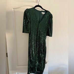 Calvin Klein Green Faux Wrap SZ 8